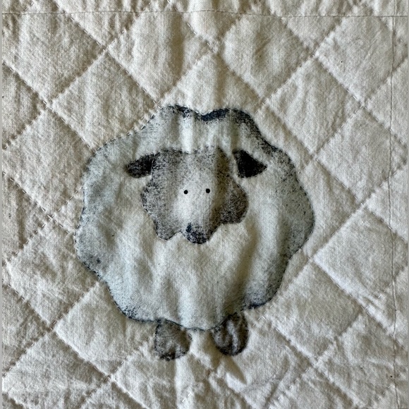 Hand Quilted Lamb Baby Quilt - Picture 2 of 5